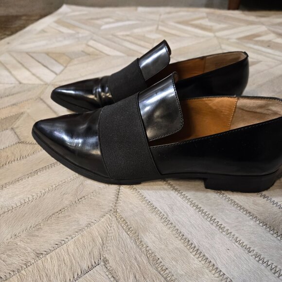 Sey Collection black leather loafers size 6 - Picture 3 of 5